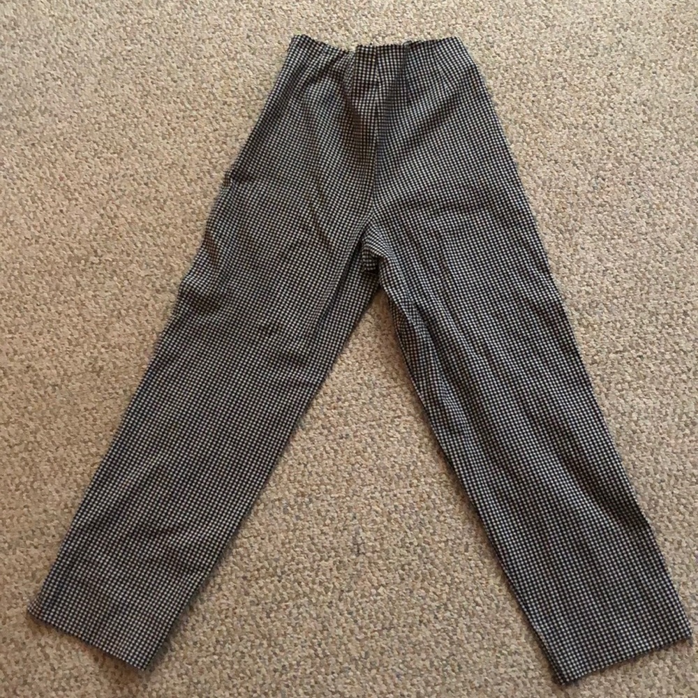 Black and White plaid high-wasted pants